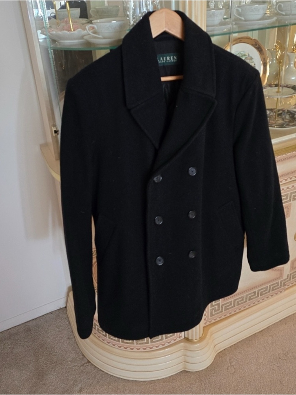 Lauren Ralph Lauren Men's Navy Wool Peacoat